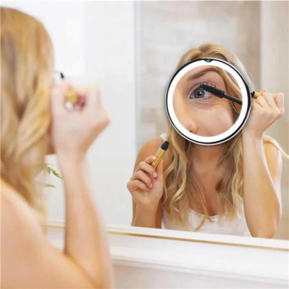 7X Magnifying Lighted Vanity Makeup Mirror with 20 Natural LED Ring Lights